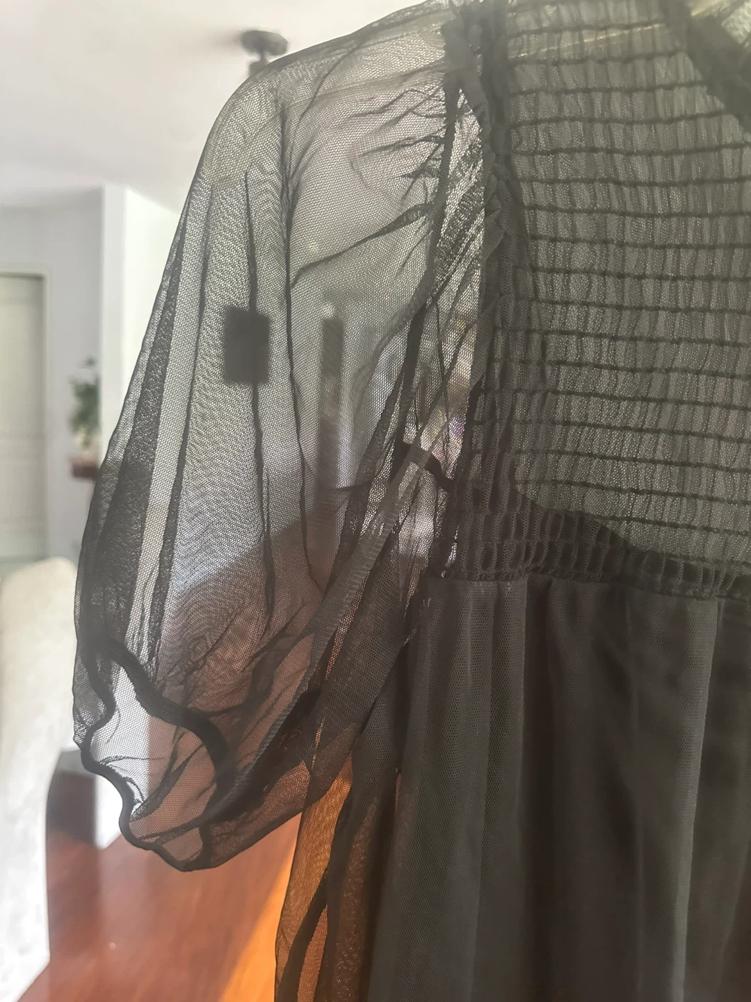H&M Divided Black Sheer Mesh Mini Dress Size M - photo 4