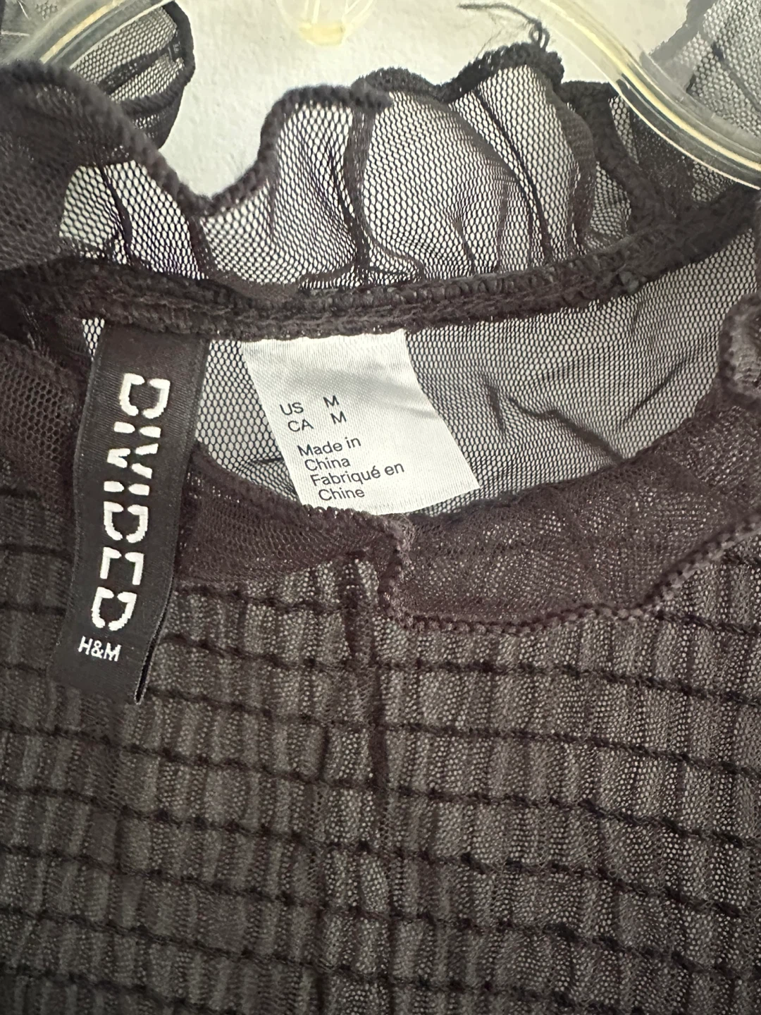 H&M Divided Black Sheer Mesh Mini Dress Size M