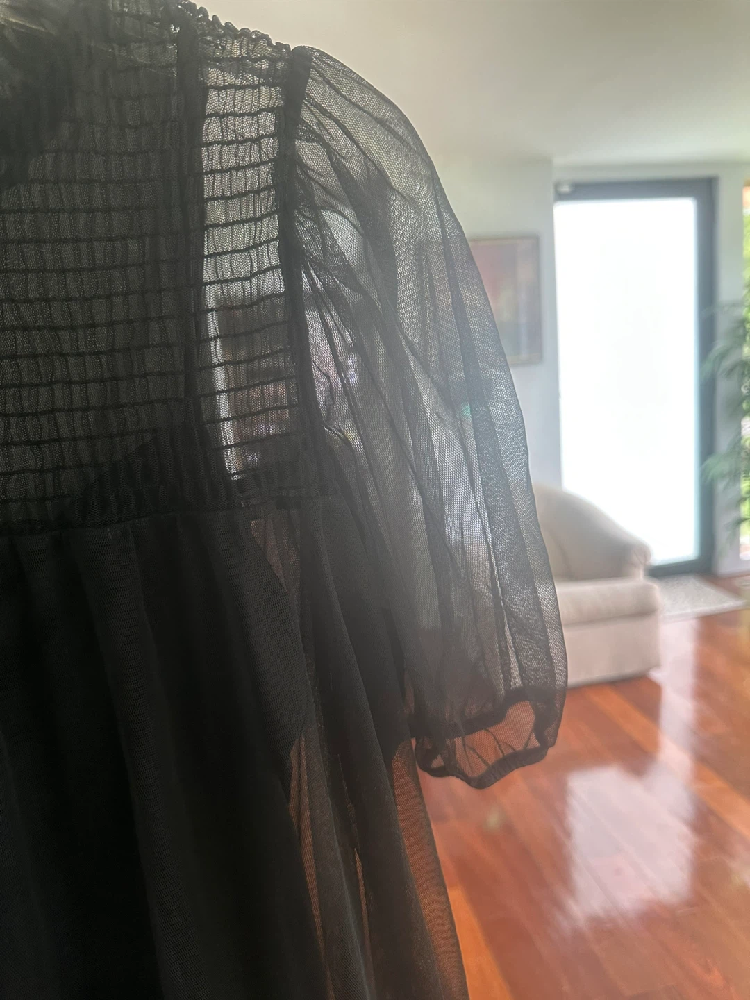 H&M Divided Black Sheer Mesh Mini Dress Size M - photo 3