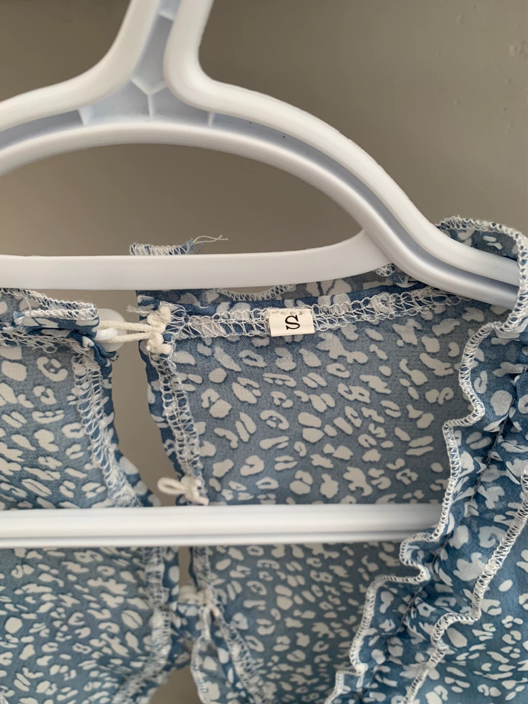 Blue floral print dress, Size S - photo 3