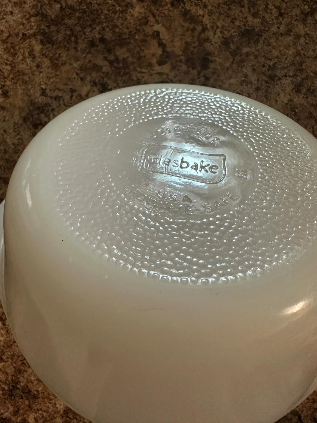 Glasbake Milk Glass Casserole Dish - photo 2