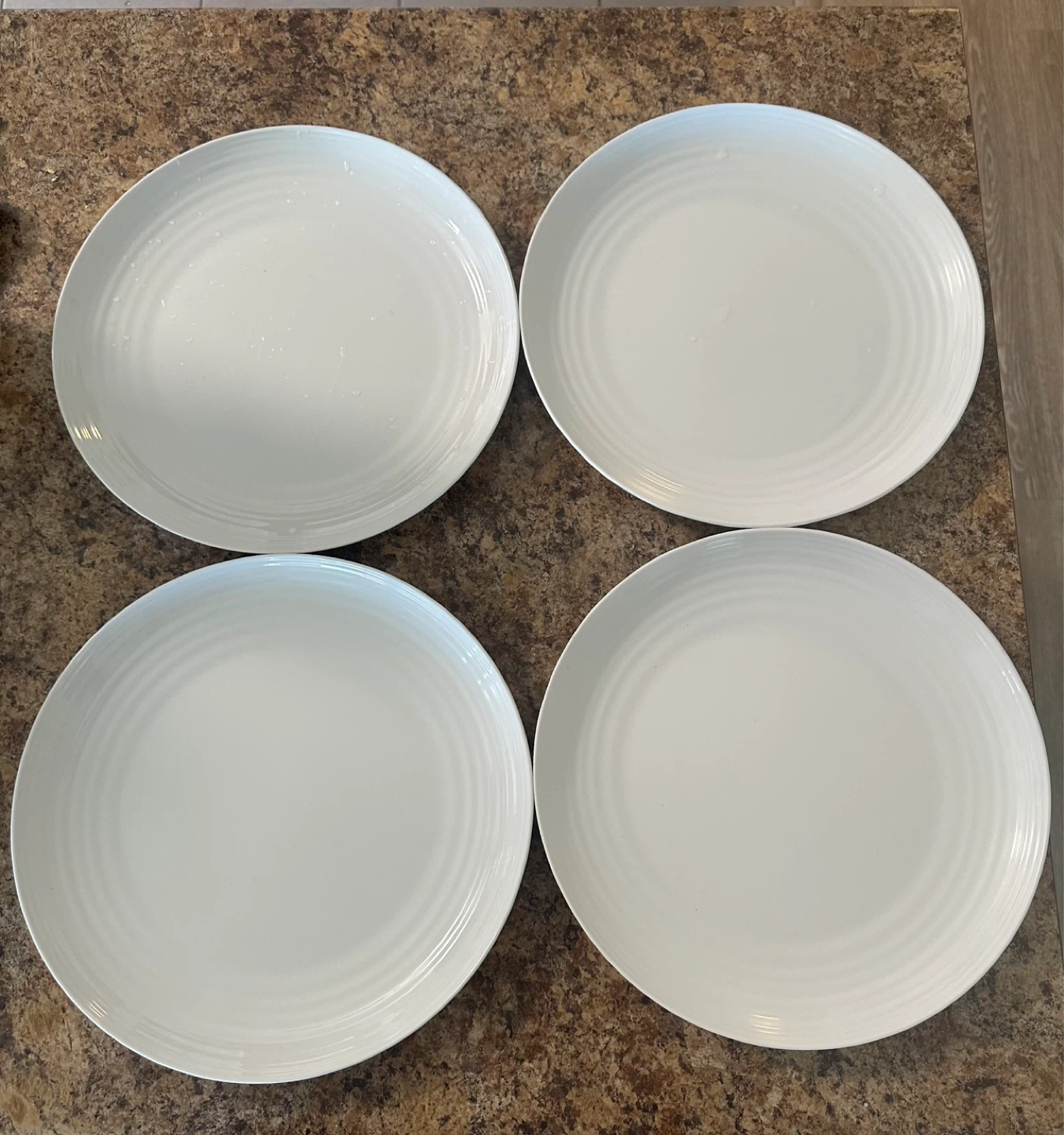 Set of 4 White Mela-Ware Dinner Plates - photo 2