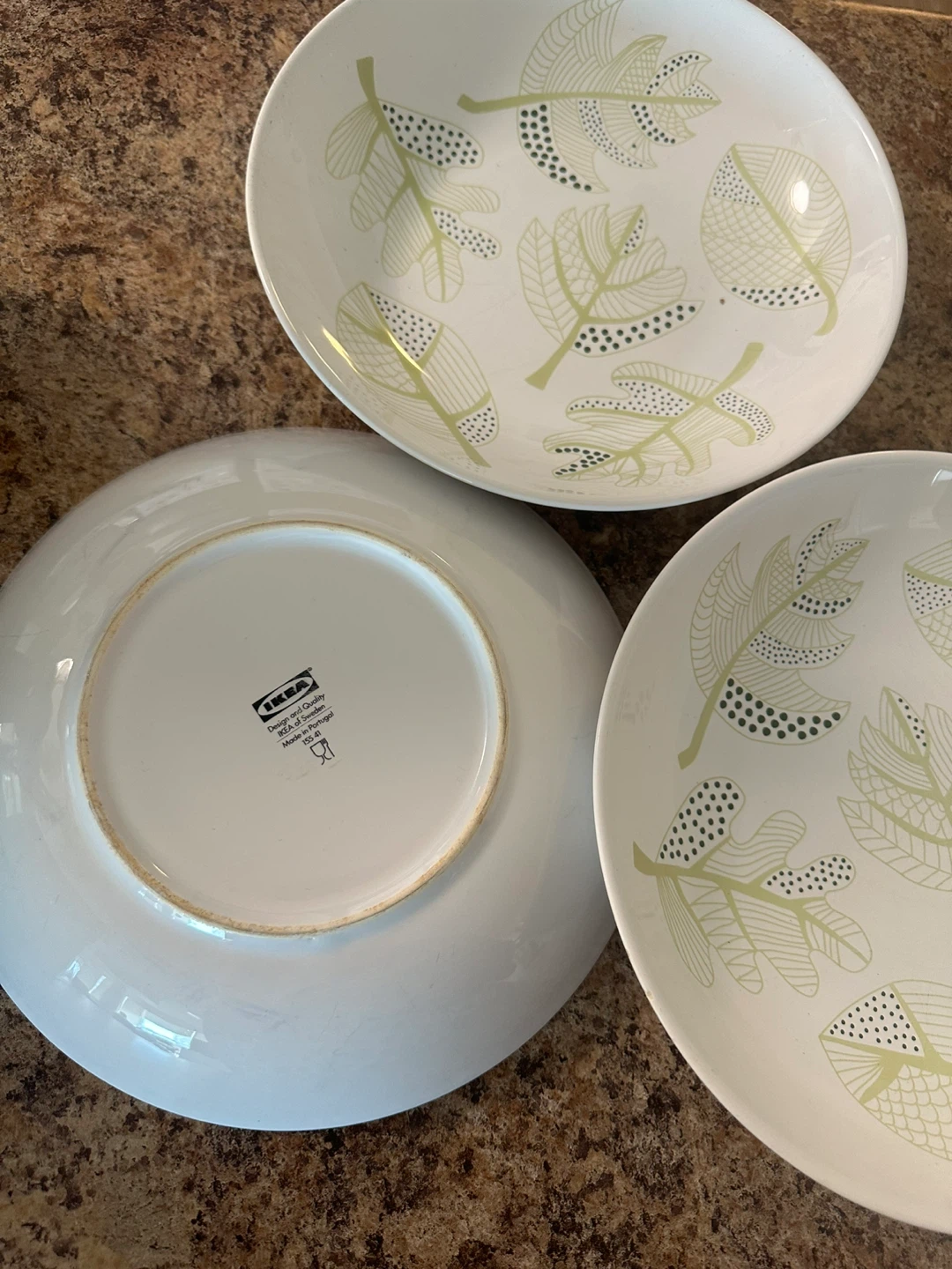 IKEA 3 x Serving Bowls Leaf Pattern - photo 2