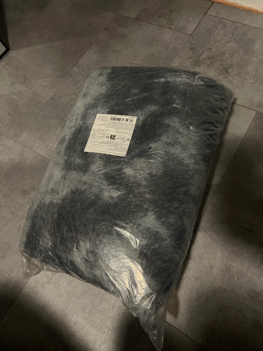 Grey Faux Fur Rug