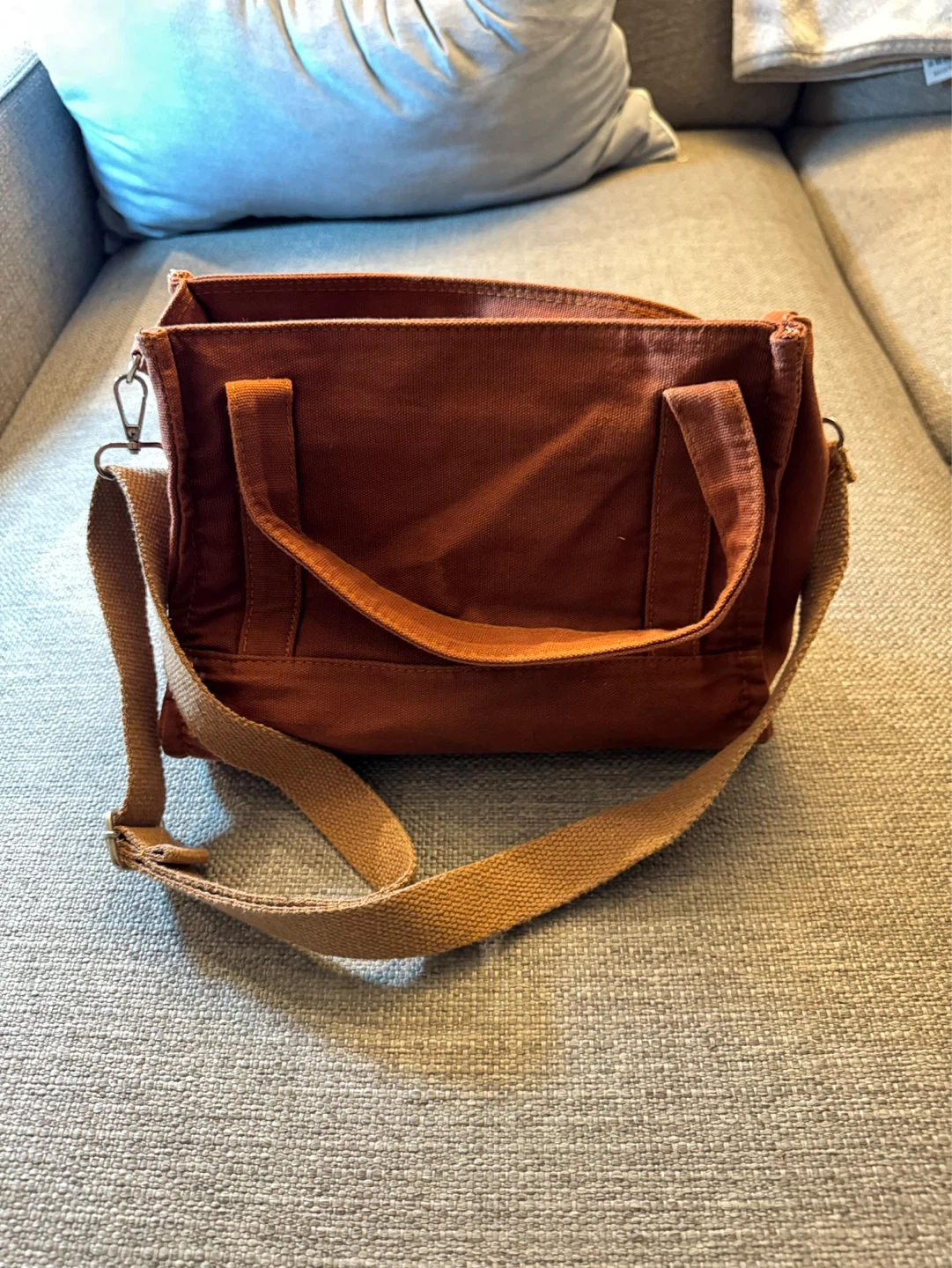 Terracotta Canvas Tote Bag with "TOTE BAG" print - photo 2