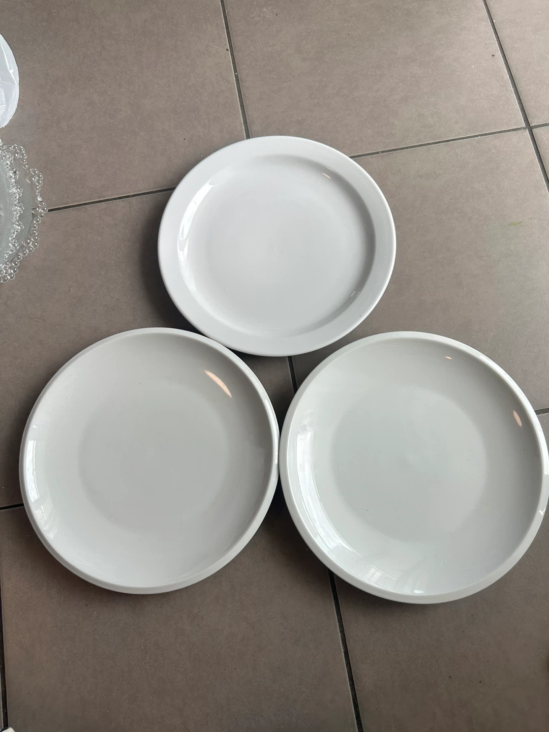 Set of 3 white dinner plates - photo 3