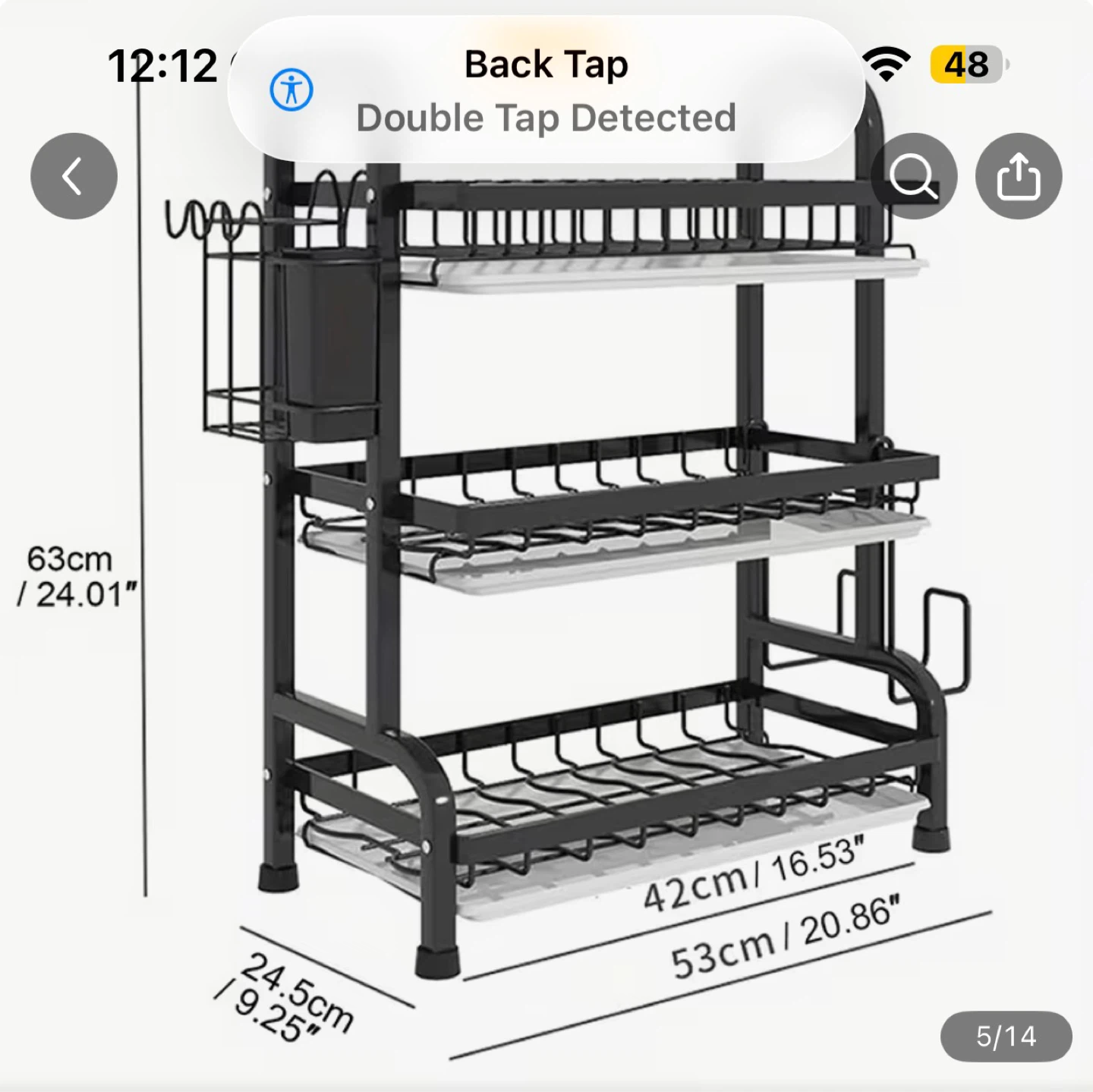 3-Tier Dish Drying Rack with Utensil Holder