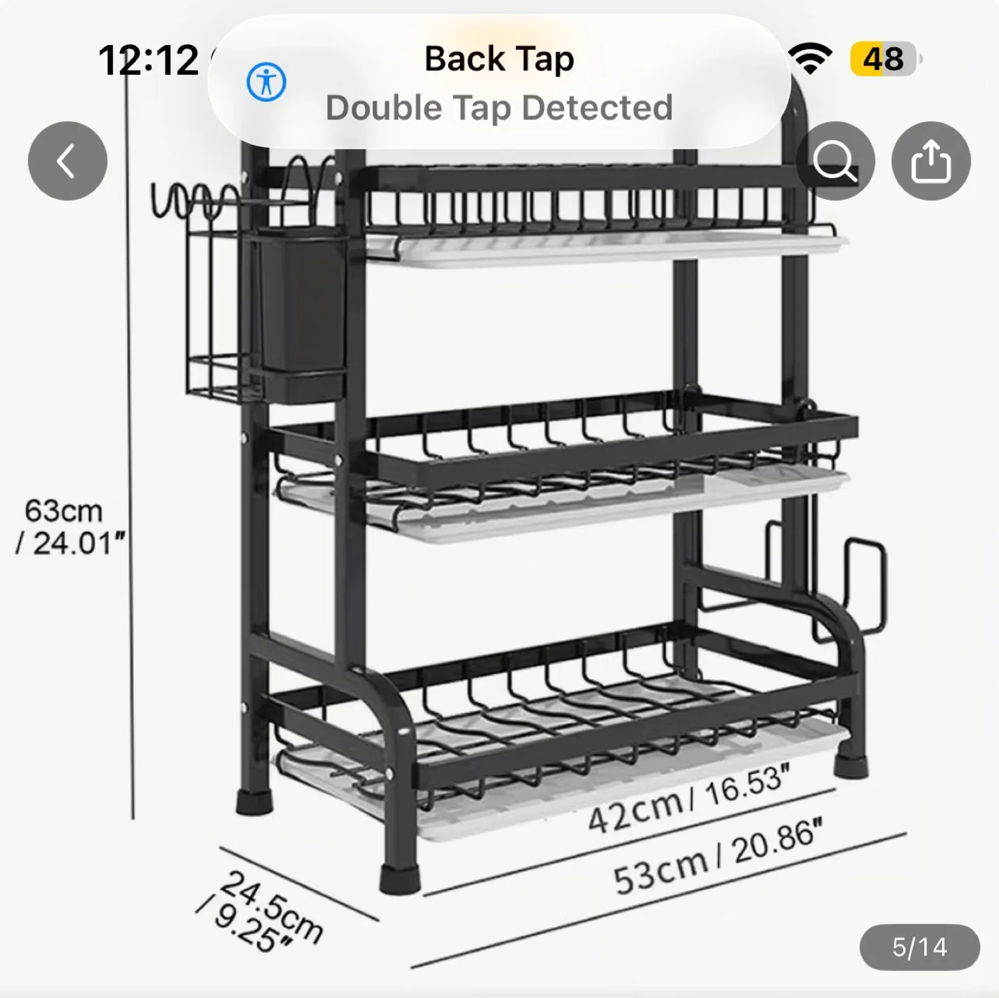 3-Tier Dish Drying Rack with Utensil Holder