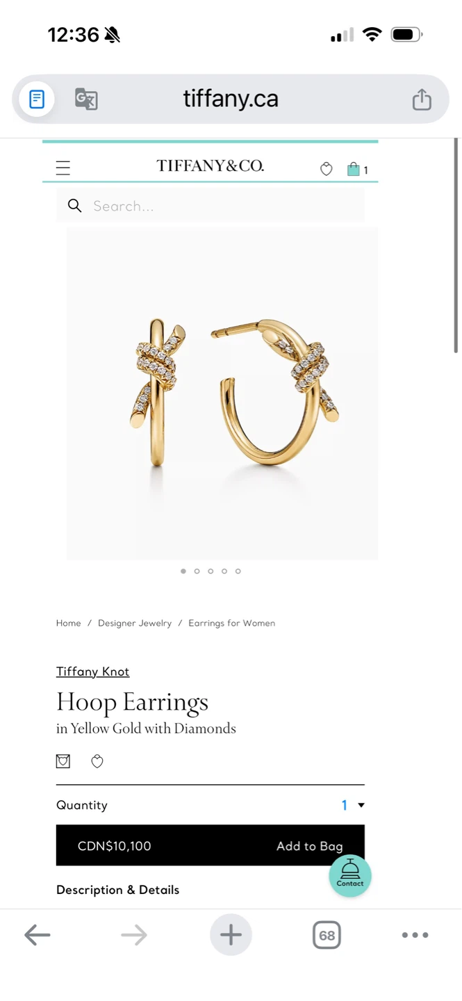 Tiffany & Co. Knot Hoop Earrings Yellow Gold with Diamonds - photo 5