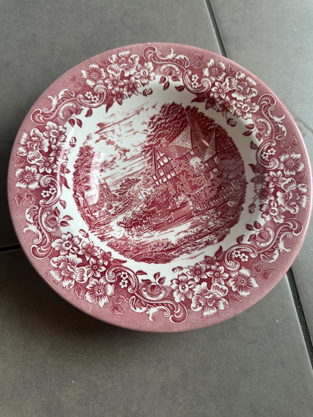 Pink Floral Scene Bowl - photo 2