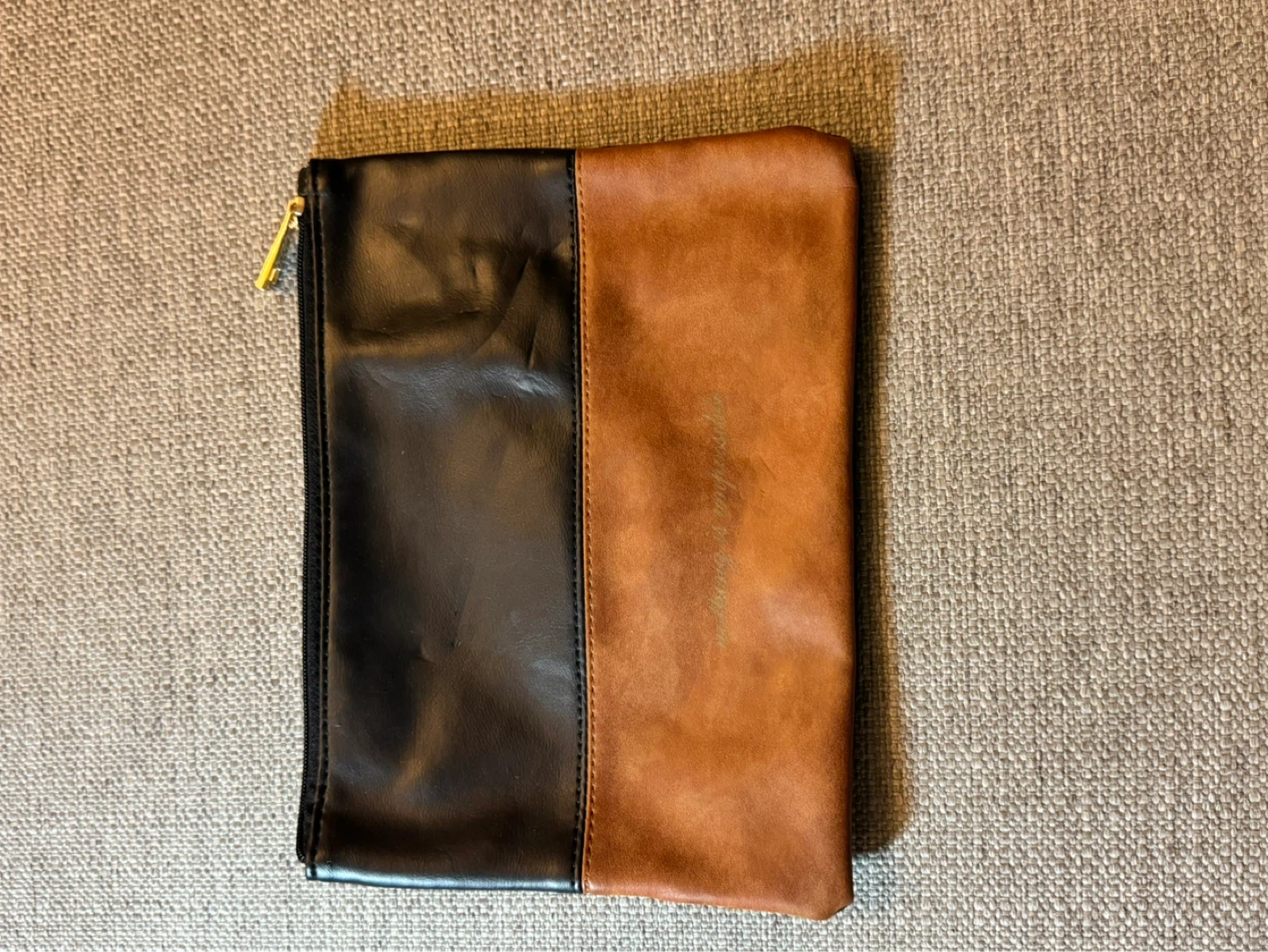 Two-Tone Faux Leather Clutch Bag