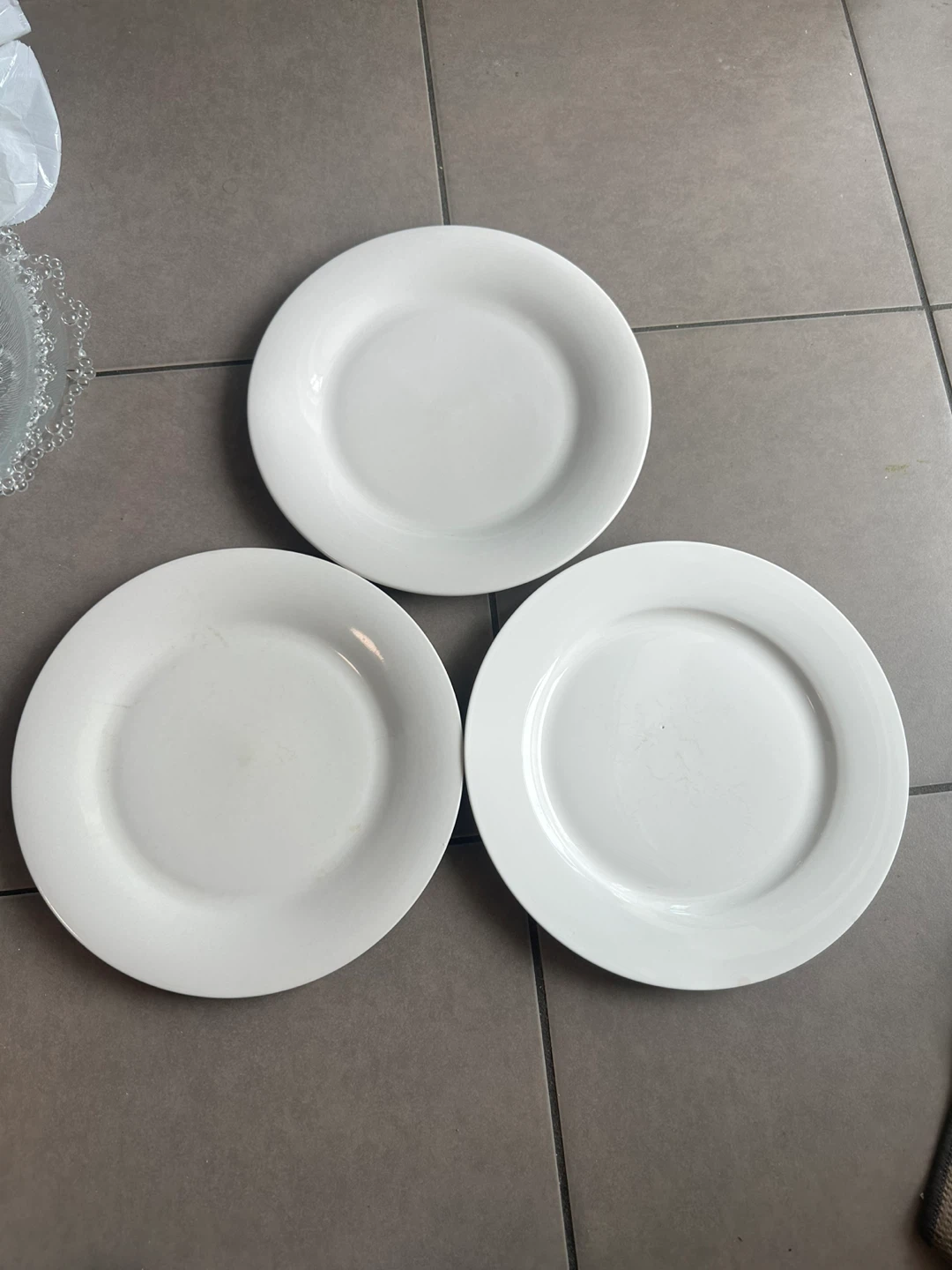 Set of 3 White Dinner Plates - photo 2