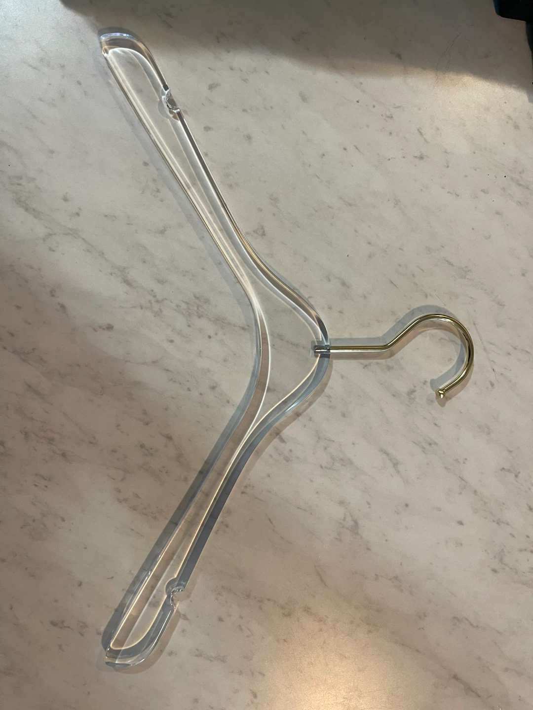 Clear Acrylic Hangers with Gold Hooks - Set of 20