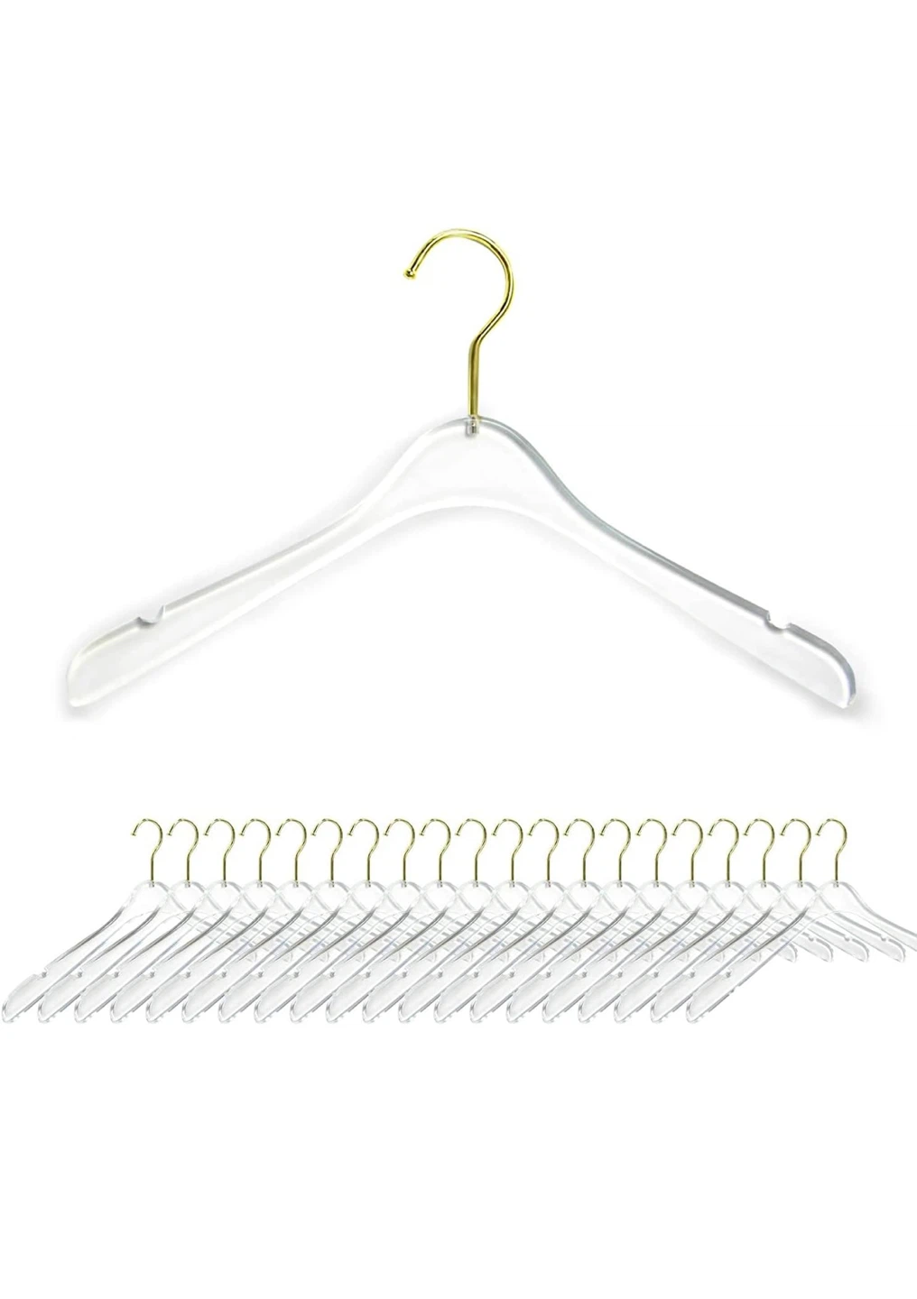 Clear Acrylic Hangers with Gold Hooks - Set of 20 - photo 5