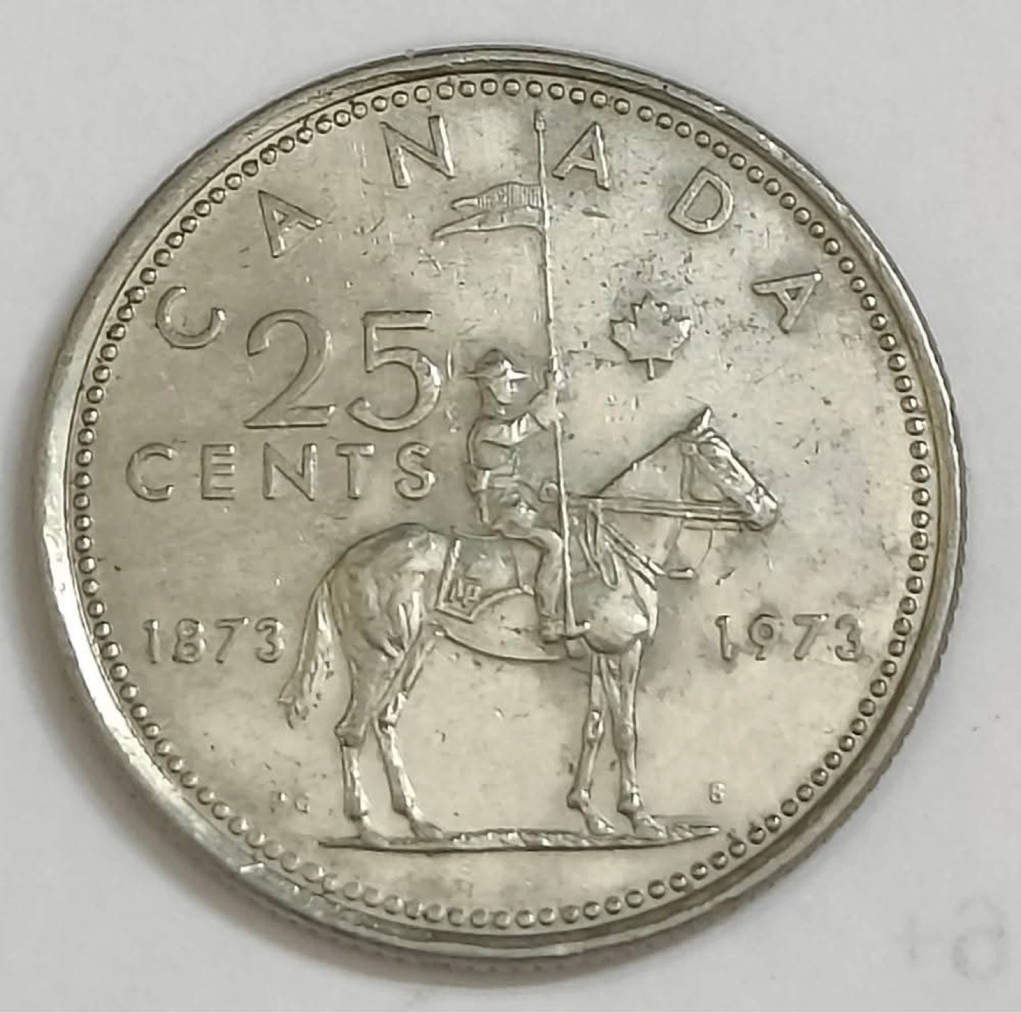 1873-1973 police 👮 Canadian 25 Cents Coin