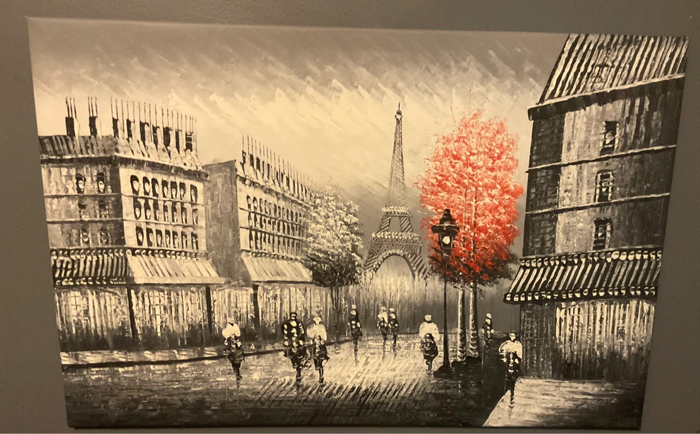 Parisian Street Scene Canvas Wall Art Painting