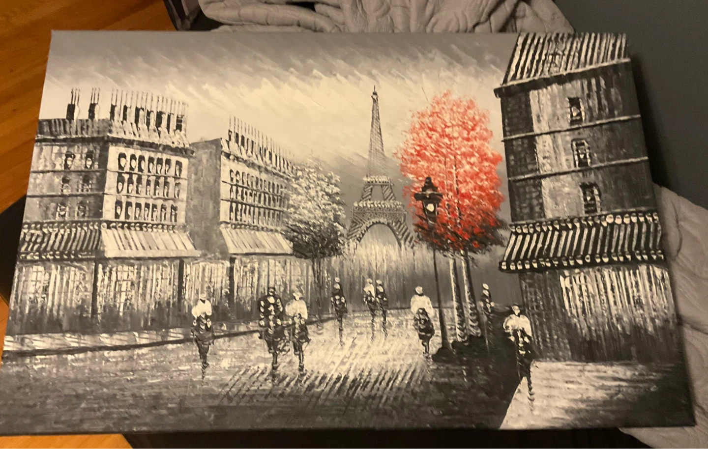 Parisian Street Scene Canvas Wall Art Painting - photo 2