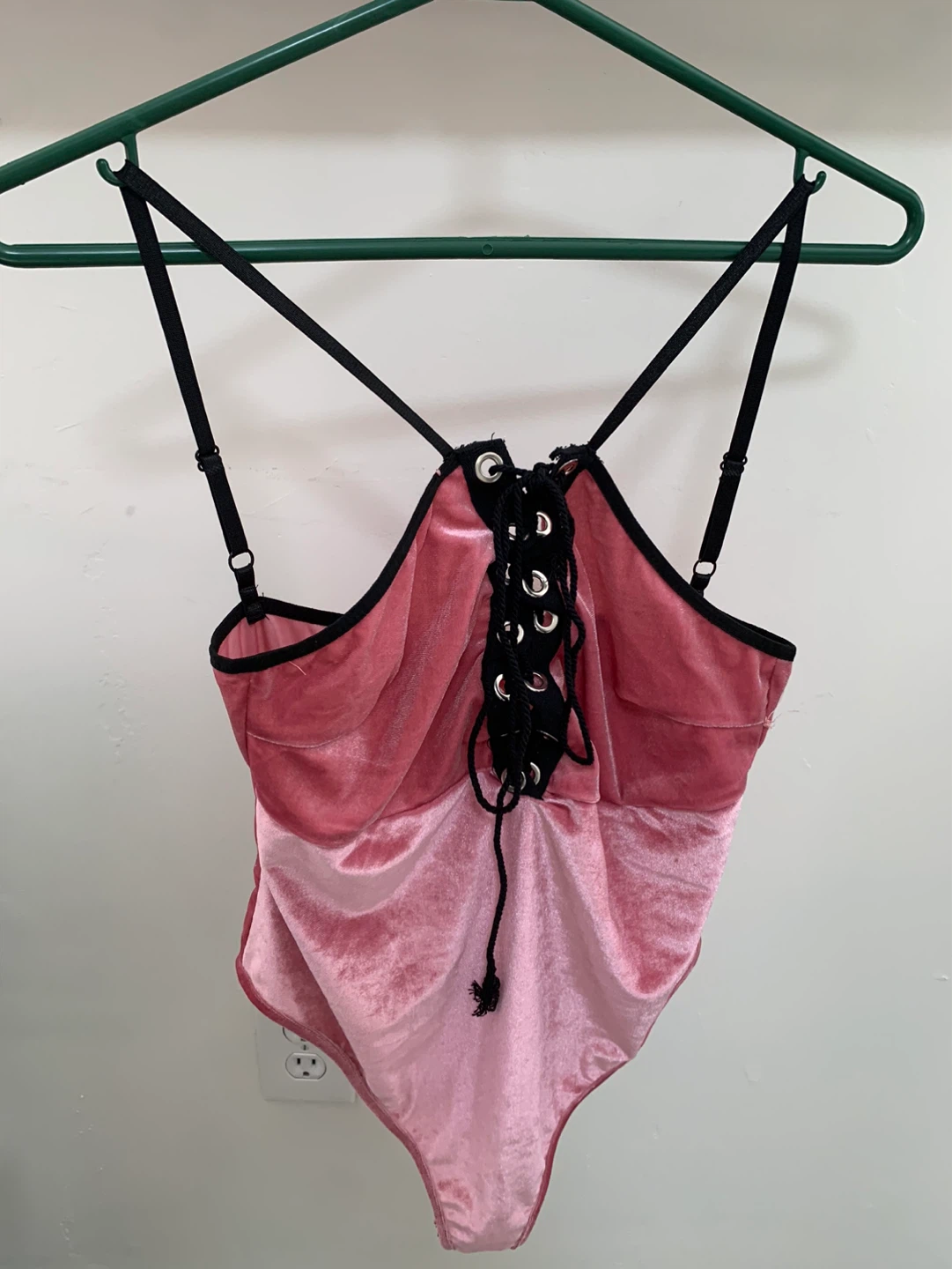 Pink Velvet Bodysuit - Small