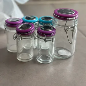Set of 6 Mini Glass Jars with Clamp Lids