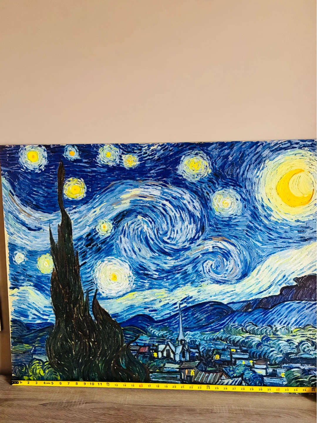 Large 3D printed on Metal substrate  Van Gogh's Starry Night