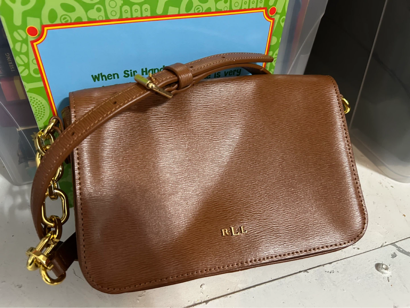 Lauren Ralph Lauren Brown Leather Crossbody Bag