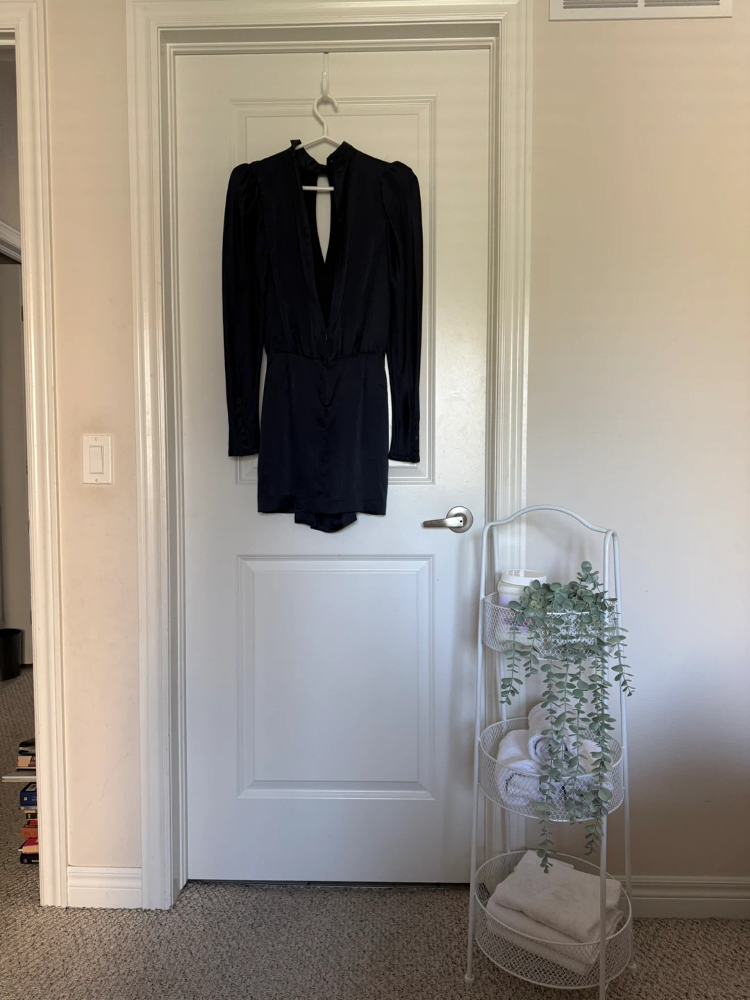 Navy Blue Long Sleeve Romper