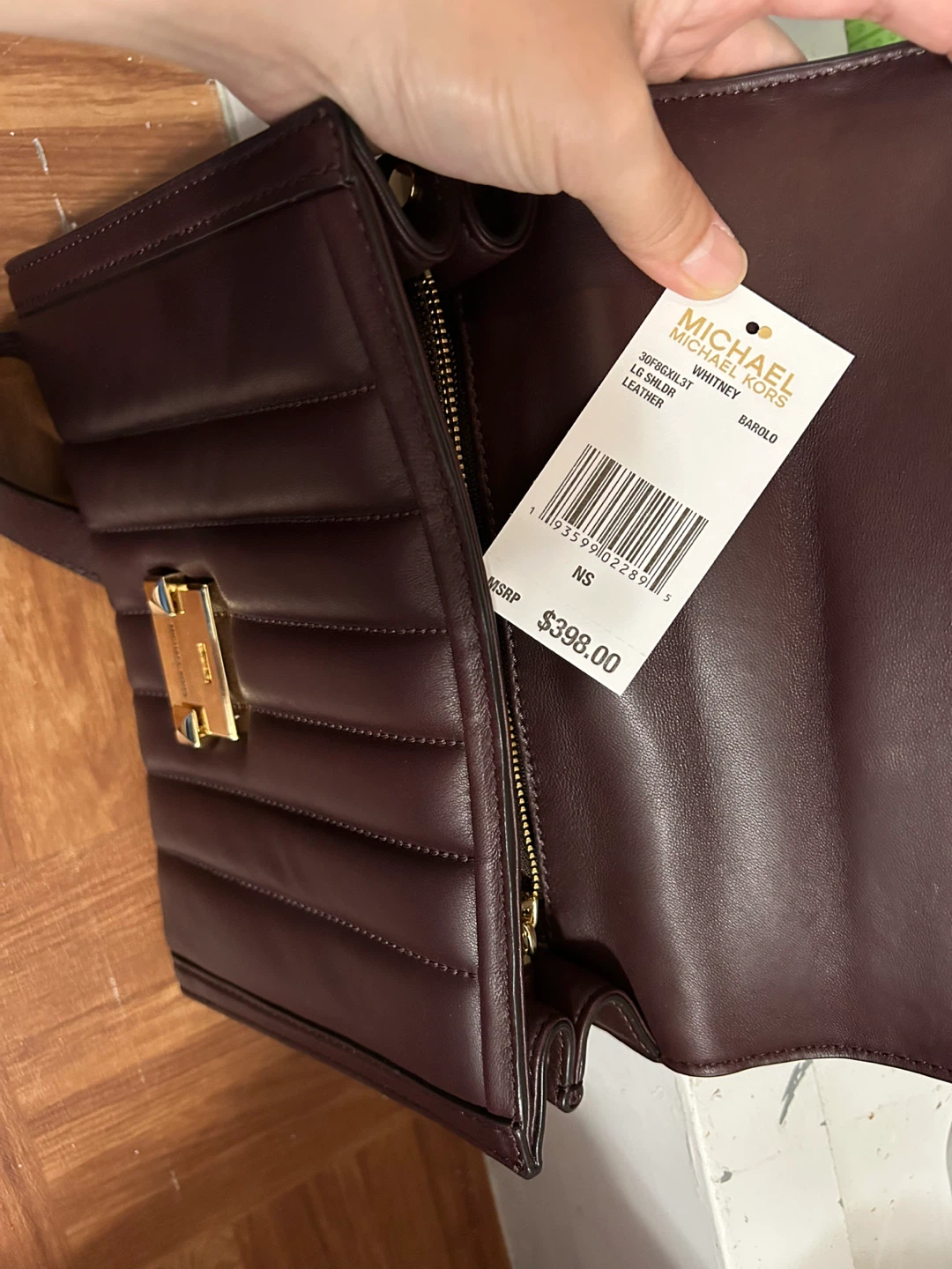 Michael Kors Whitney Leather Shoulder Bag - Burgundy - photo 3