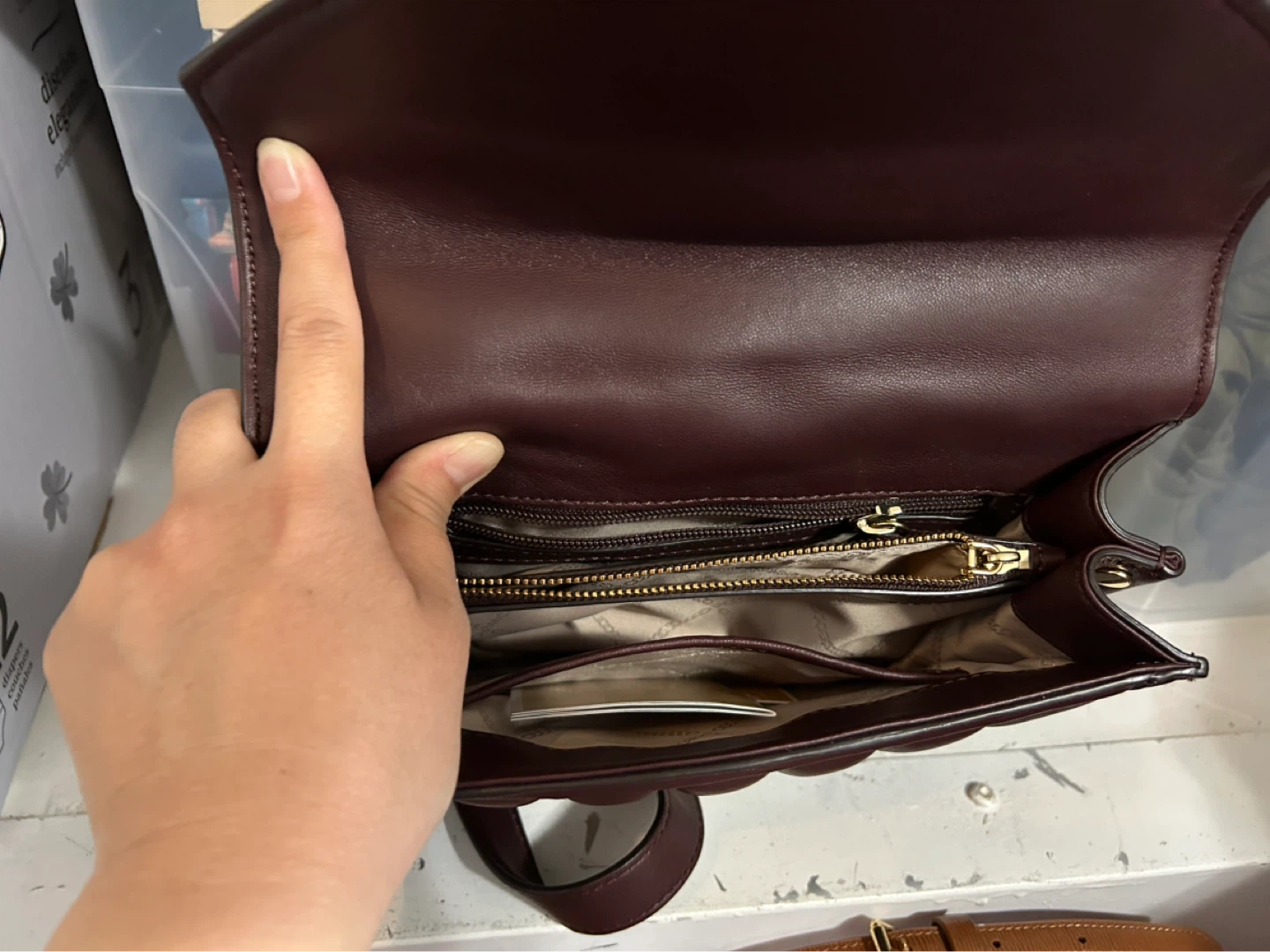 Michael Kors Whitney Leather Shoulder Bag - Burgundy - photo 2