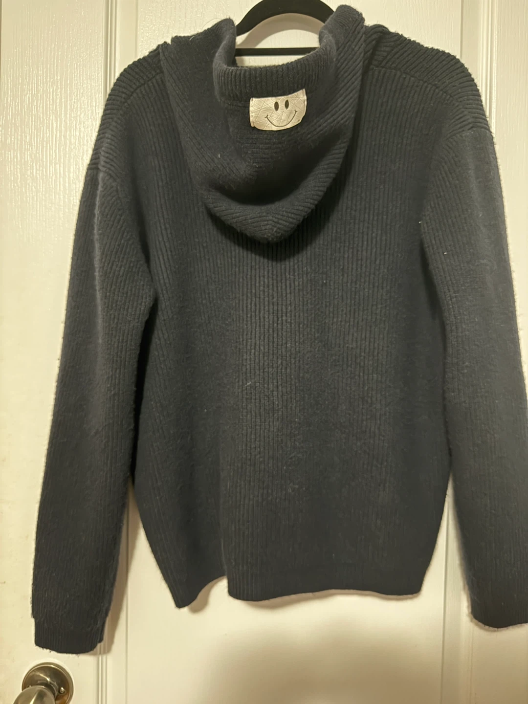 Black Knit Hoodie with Cross Zipper Pull - photo 3