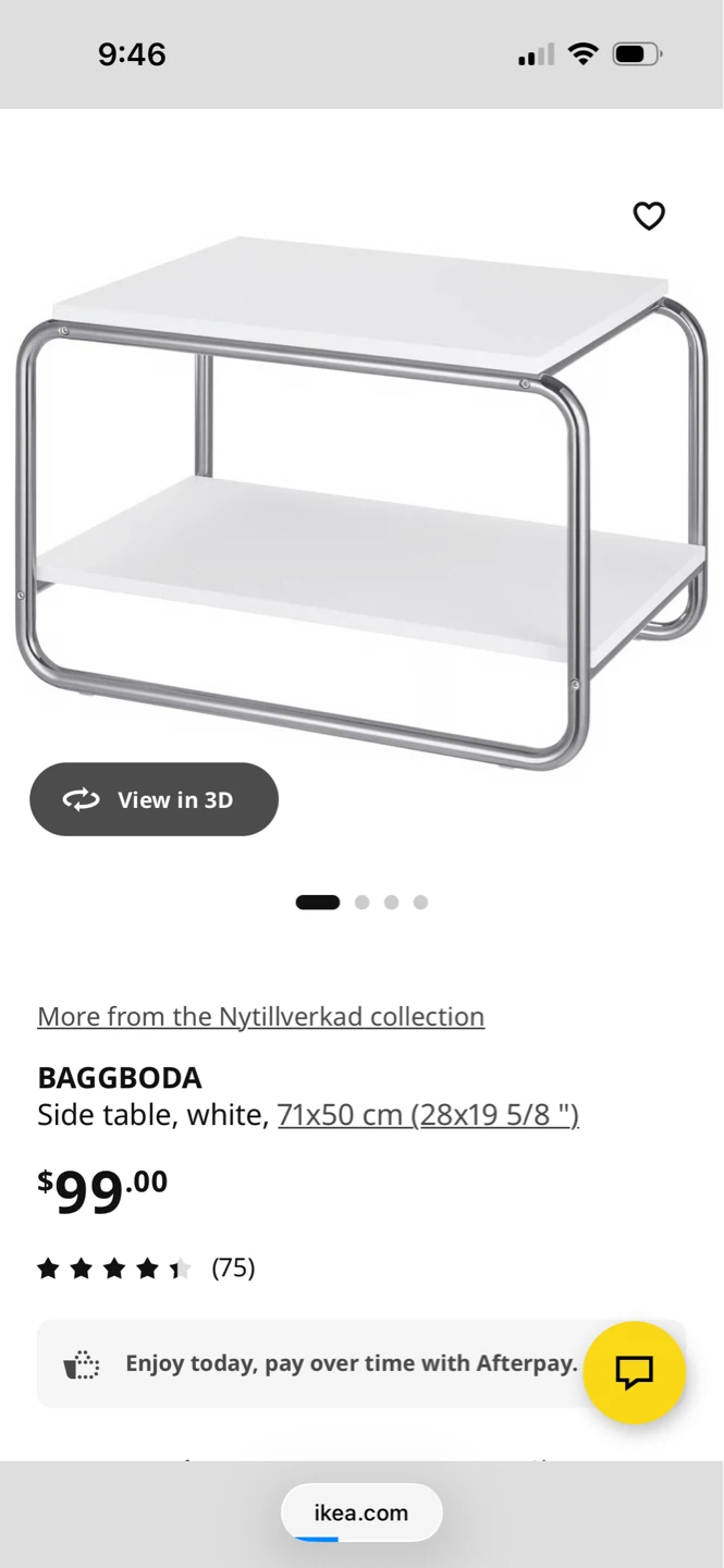 IKEA BAGGBODA Side Table White 71x50 cm - photo 2
