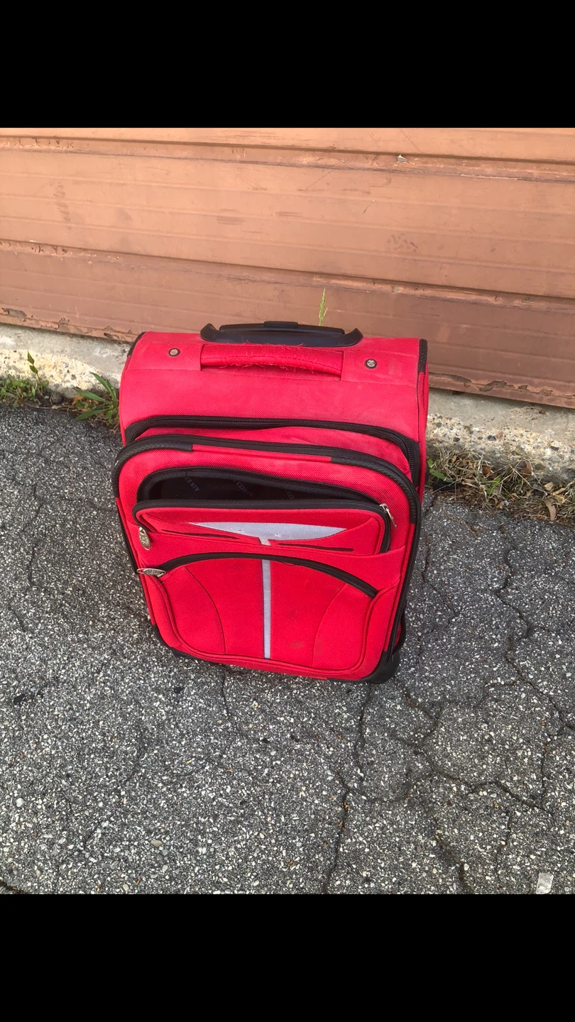 Red Rolling Suitcase Carry-On