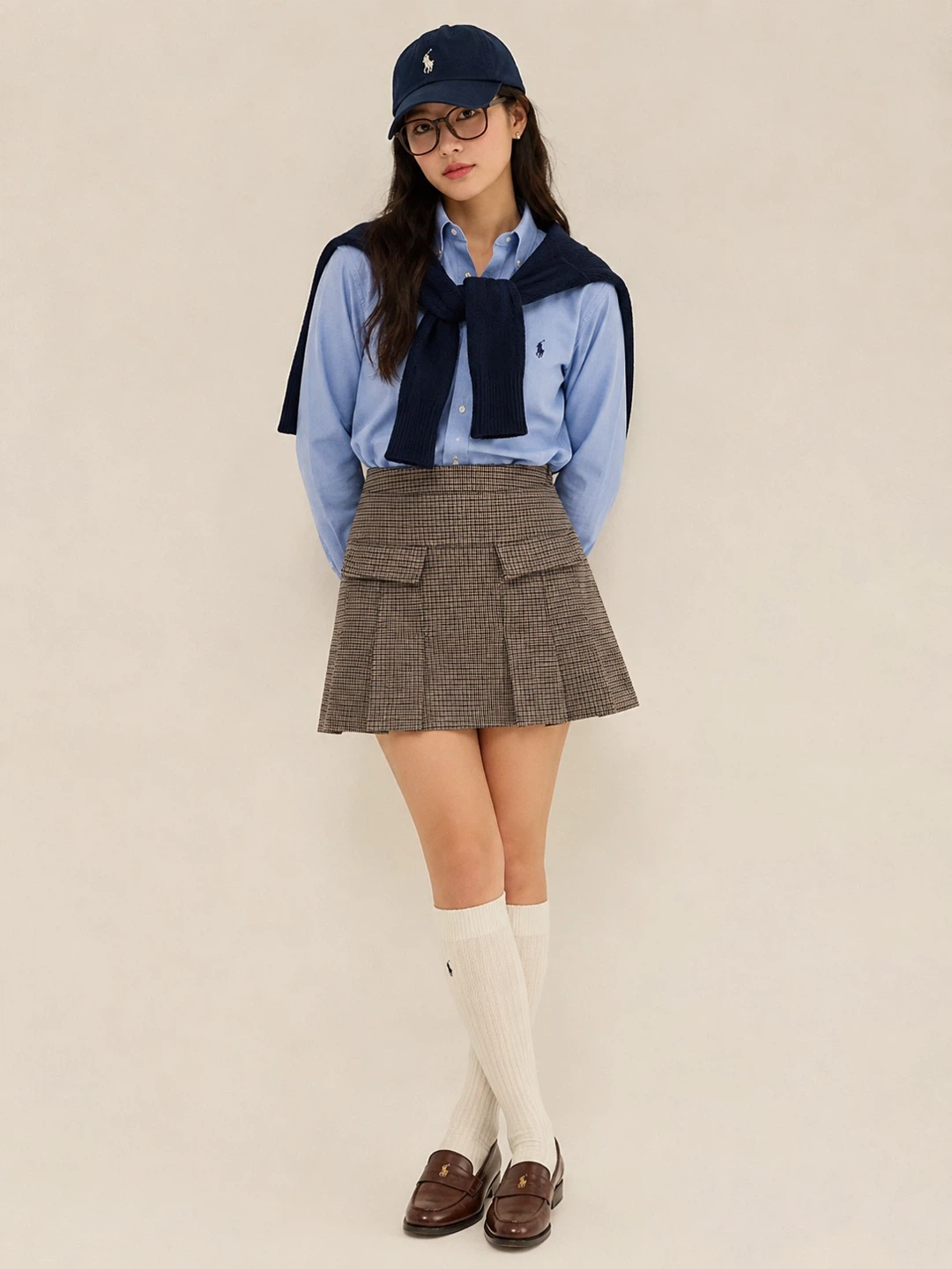 Pleated Plaid Mini Skirt