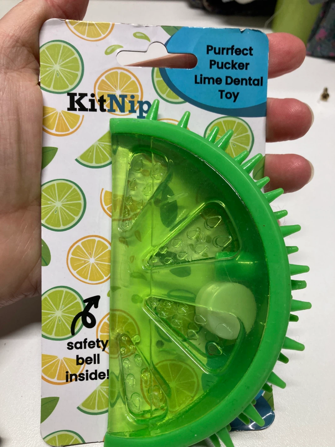 KitNip Lime Dental Toy with Safety Bell
