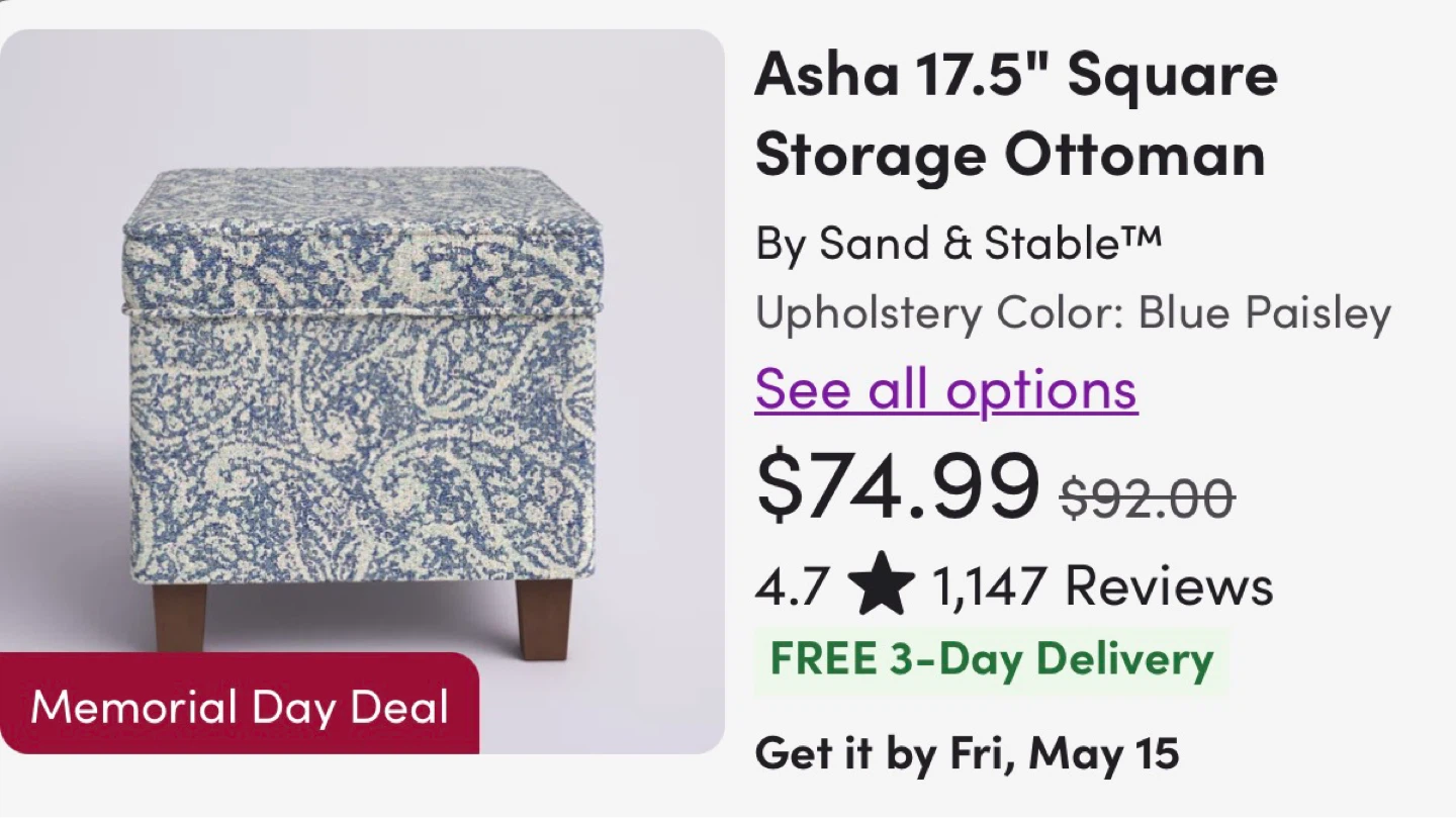 HomePop Square Storage Ottoman - photo 4