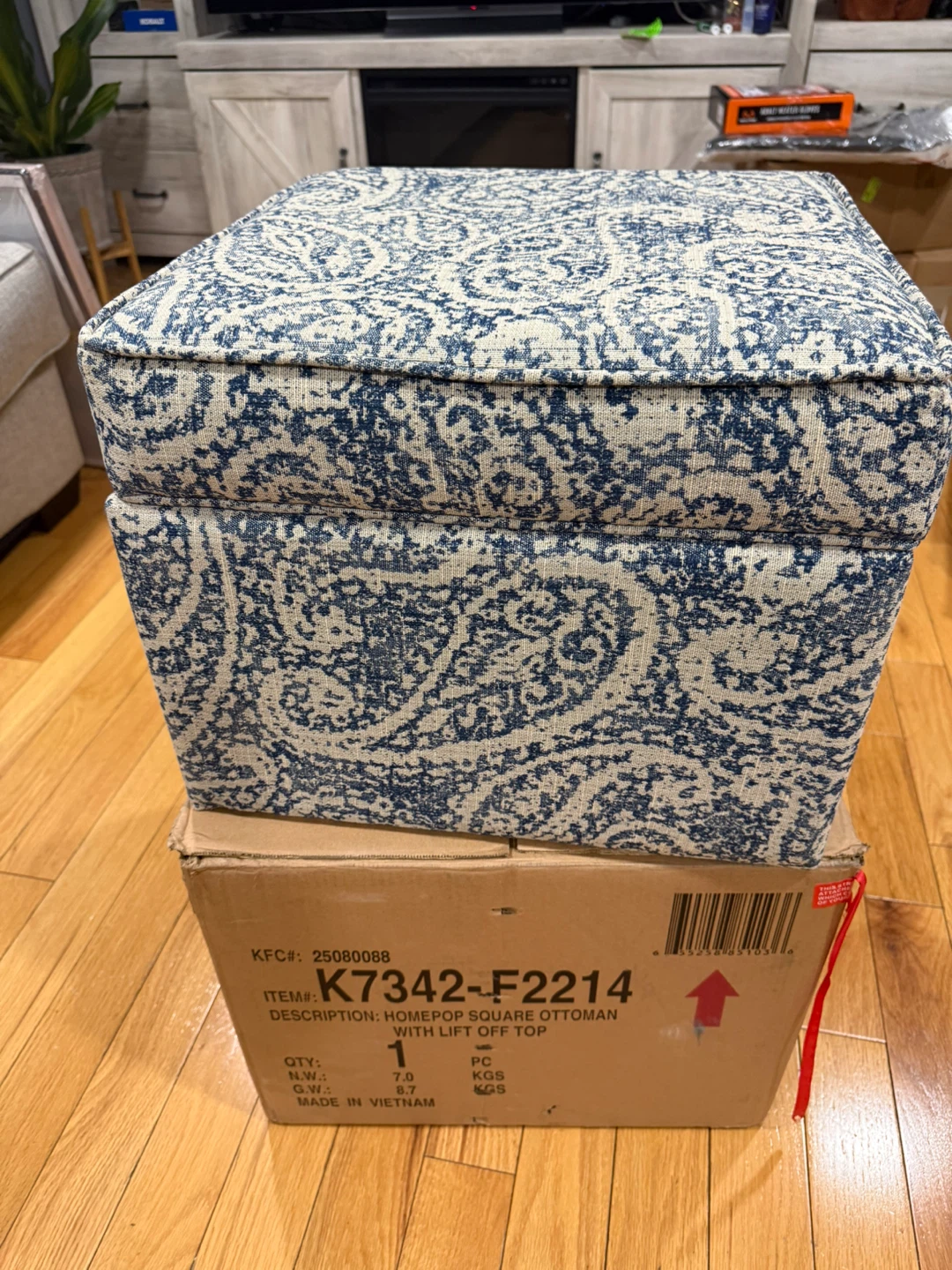 HomePop Square Storage Ottoman - photo 2