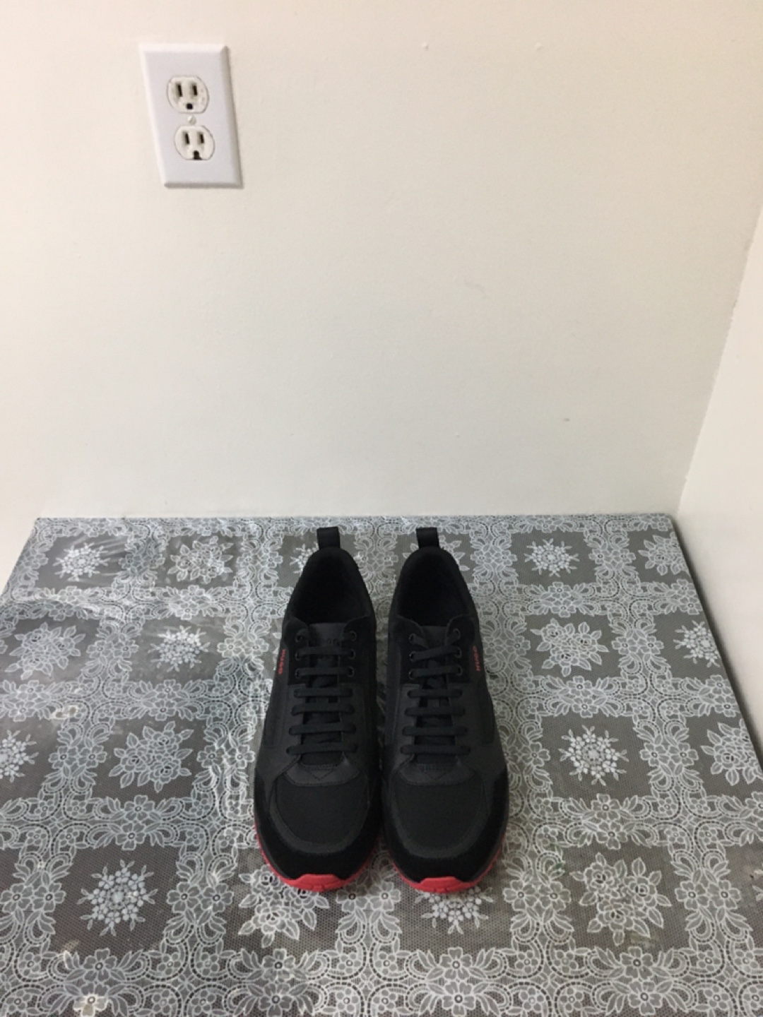 Hugo Boss Black Sneakers with Red Soles