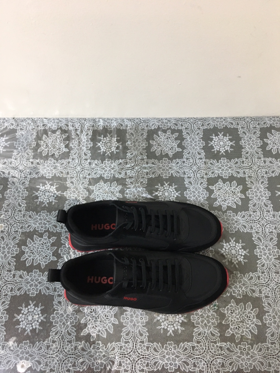 Hugo Boss Black Sneakers with Red Soles - photo 4