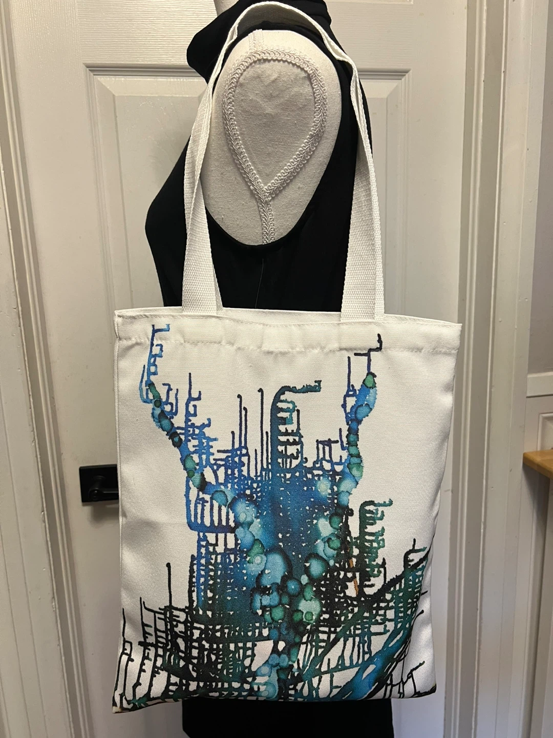 New Canvas Tote Bag with Abstract Print - photo 3