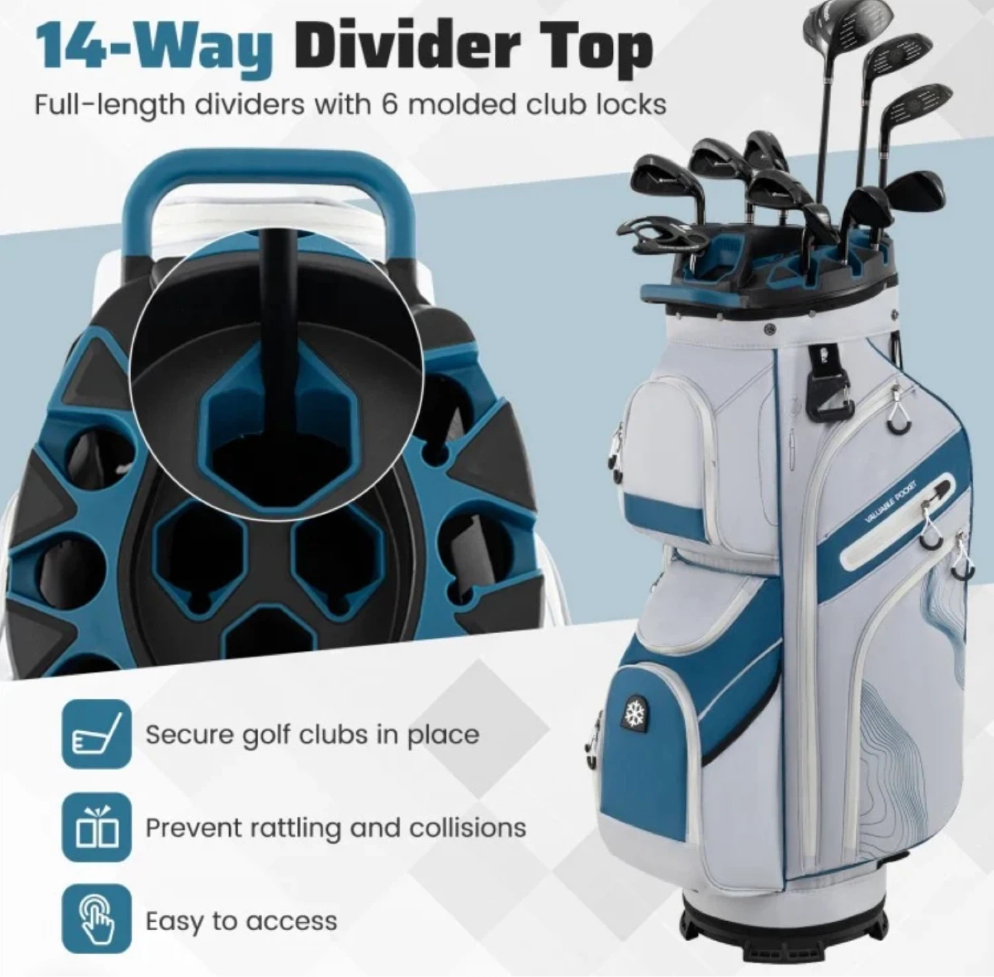 GoGolf 14-Way Divider Top Golf Bag - photo 2