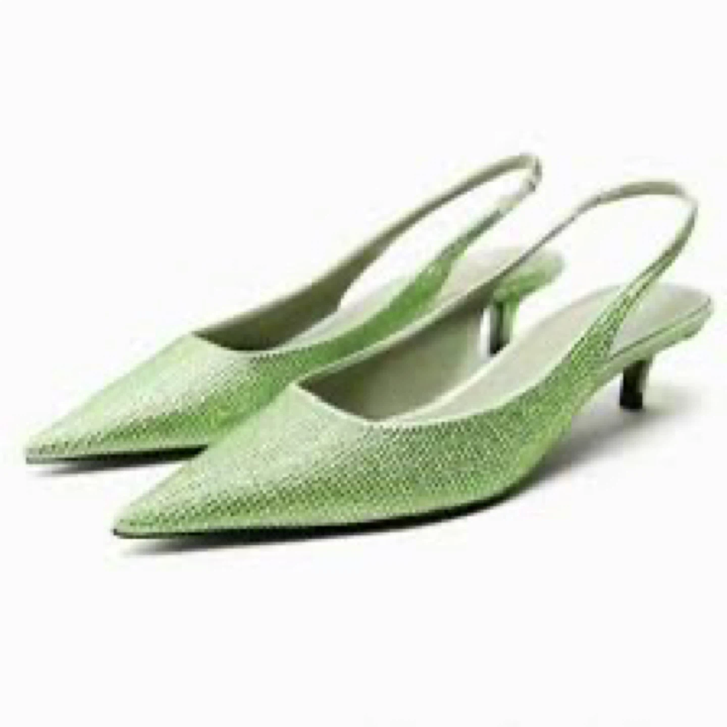 Zara Green Rhinestone Slingback Heels - photo 3