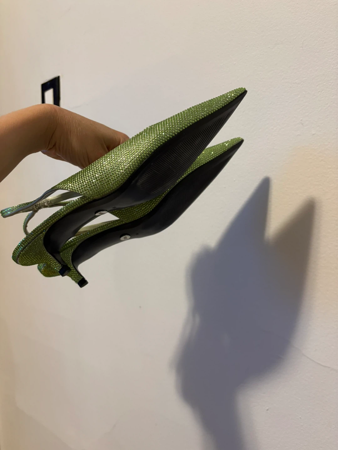 Zara Green Rhinestone Slingback Heels - photo 5