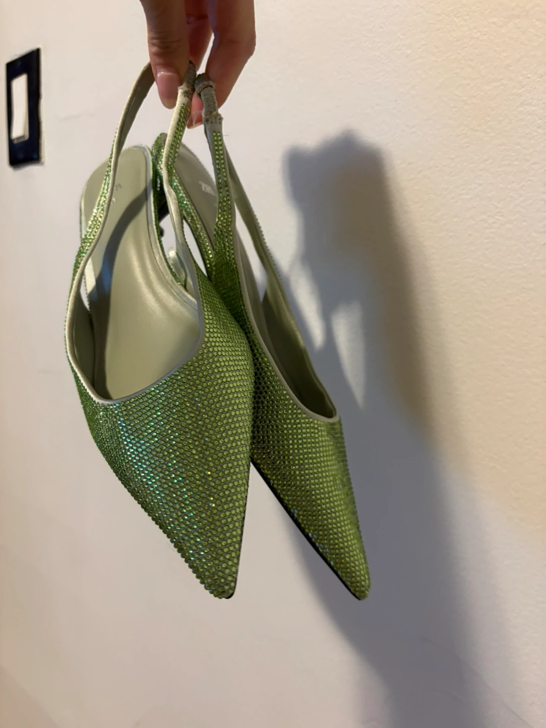Zara Green Rhinestone Slingback Heels - photo 2