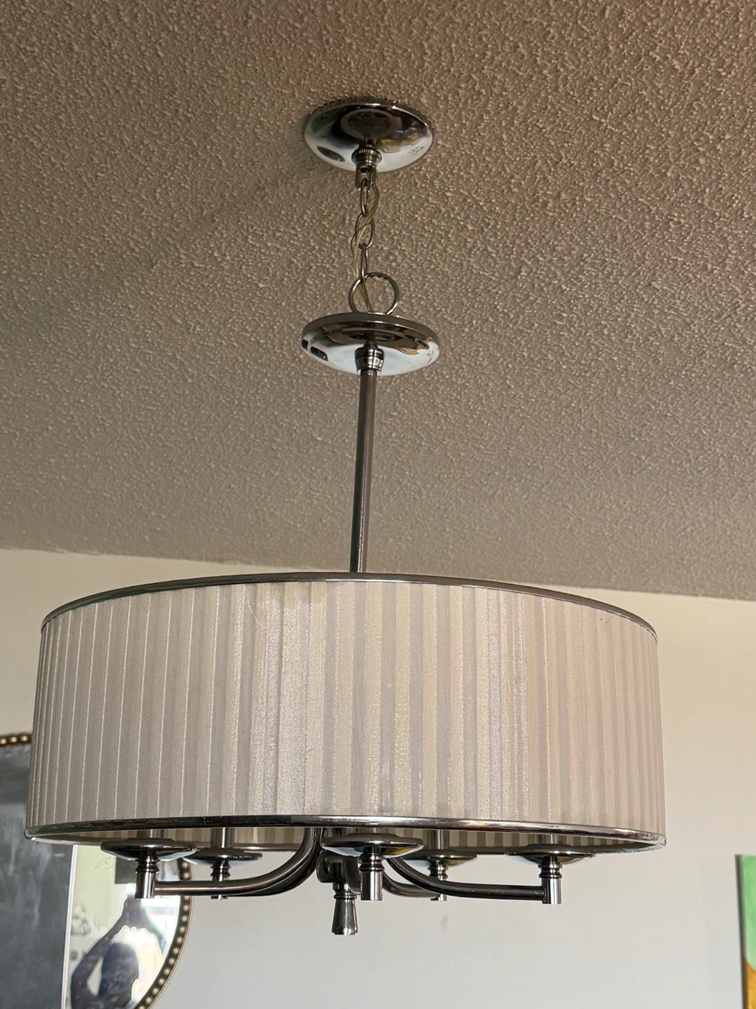 Drum Shade Chandelier with bulbs