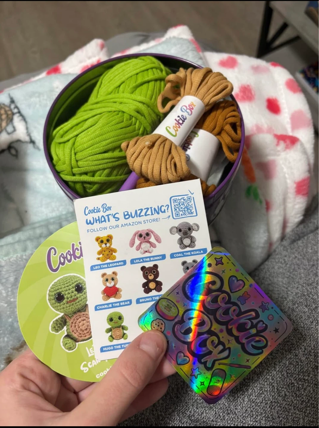 Cookie Box Crochet Kit for Beginners - Green Turtle - photo 2