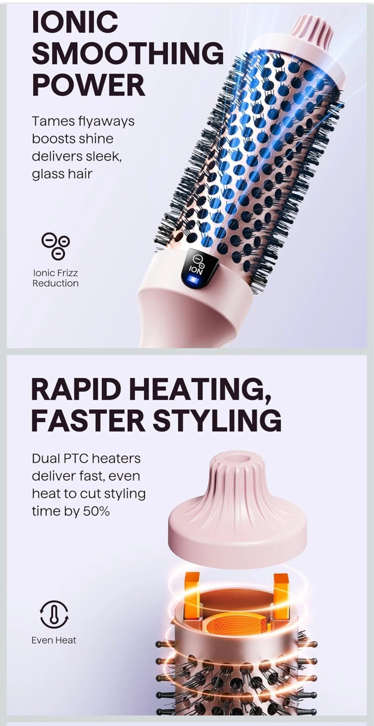 WavyTalk Blowout Boost Ionic Thermal Brush - Pink - photo 2