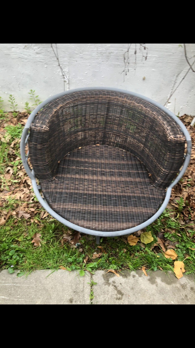 Wicker Patio Chair with Grey Frame - photo 3