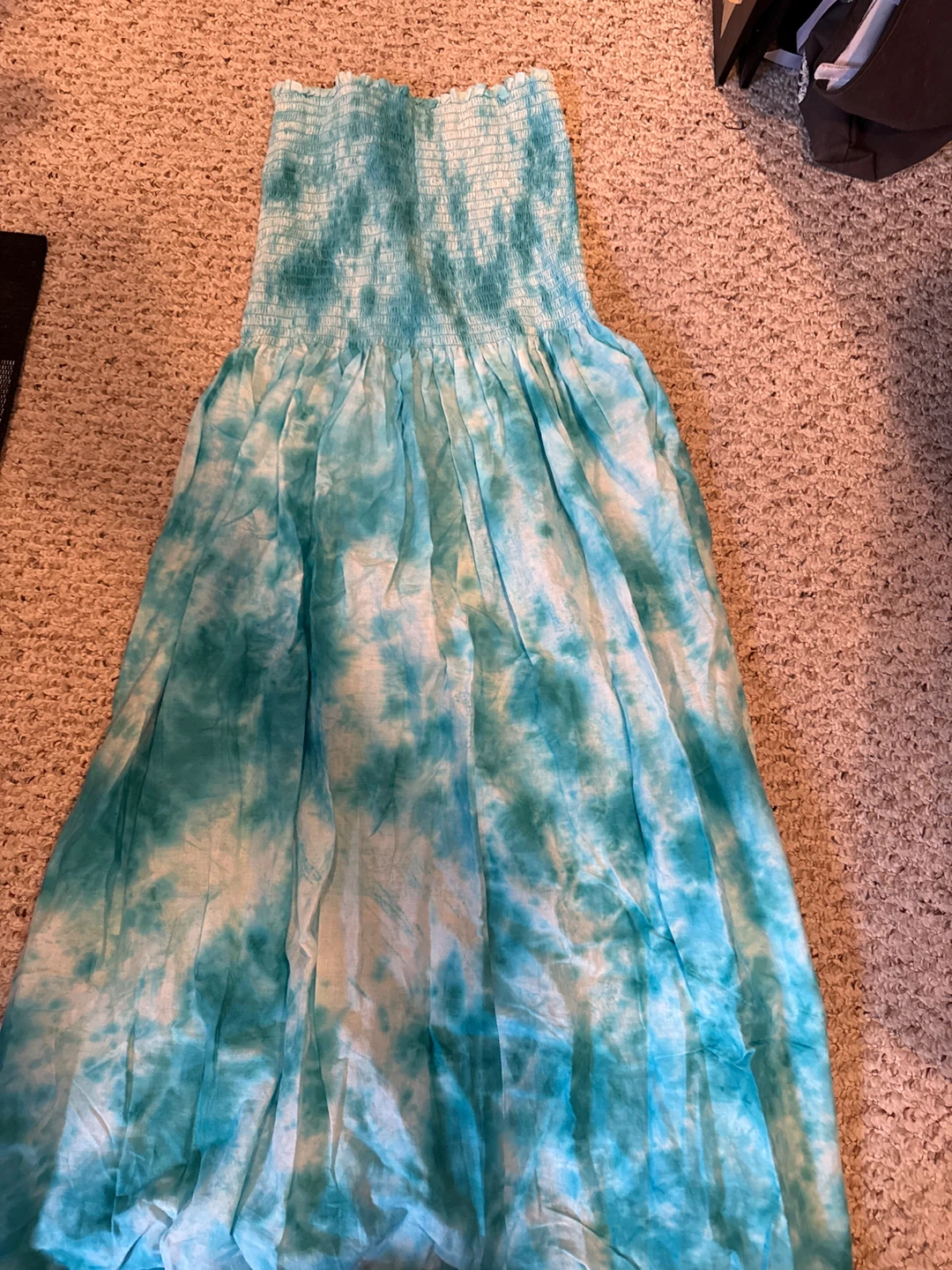 Kids Strapless Tie-Dye Maxi Dress