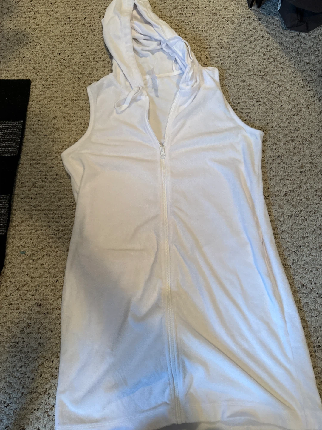 Joe Fresh White Terry Zip-Up Hoodie Dress - Size M