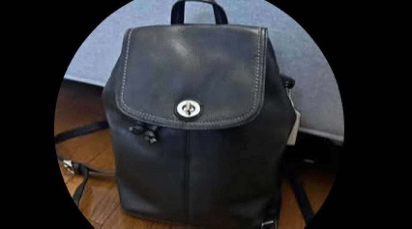 Coach Black Leather Backpack