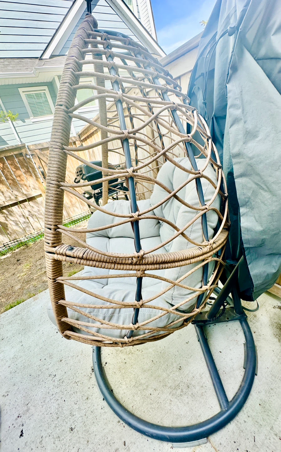Swinging Wicker Hanging Egg Chair with Cushion - photo 2